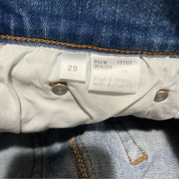 Reformation High Rise Skinny Button Fly Jeans Medium Wash Size 29 Denim - Picture 5 of 6